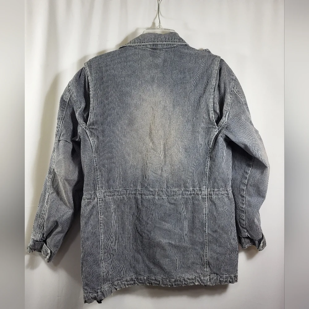 GAP blue and white striped jean jacket girls XXL #1468